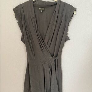 Fei Elegant Gray Wrap Top from Anthropologie